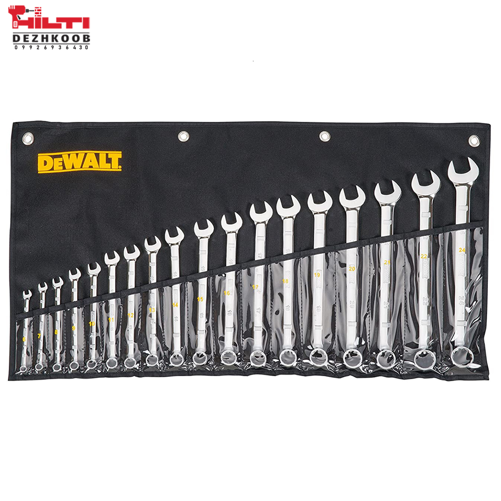 ست آچار یک سر تخت یک سر رینگ ۱۸ عددی دیوالت مدل DWMT19237
