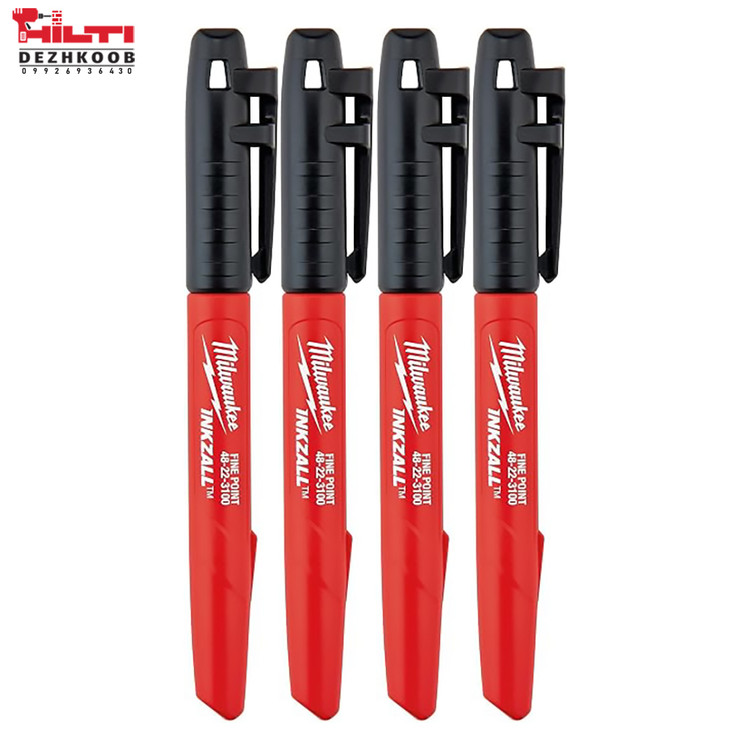 ست 4 عددی ماژیک صنعتی مشکی INKZALL میلواکی مدل 48223104